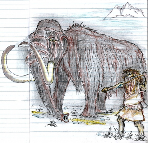 Lovci mamutů - nakreslila Adéla Dostálková