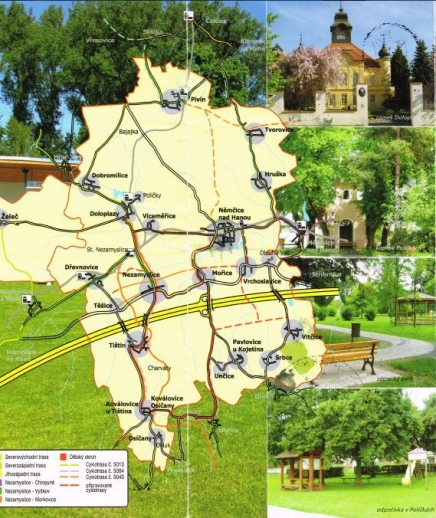 Mikroregionem Němčicko na kolech - trasa
