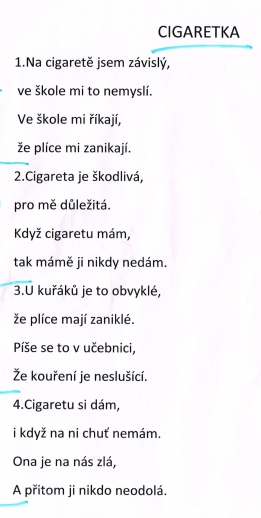 Kampaň proti kouření - báseň